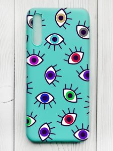 Матовий бірюзовий чохол на Samsung Galaxy A50 (2019) A505/A30s :: Різнокольорові очі (принт 336)