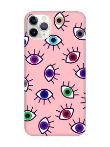 Матовий рожевий чохол на iPhone 11 Pro Max (6.5) :: Різнокольорові очі (принт 336)