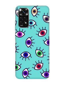 Матовий бірюзовий чохол на Xiaomi Redmi Note 11 :: Різнокольорові очі (принт 336)