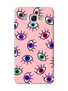Матовий рожевий чохол на Samsung Galaxy J5(2016) J510 :: Різнокольорові очі (принт 336)