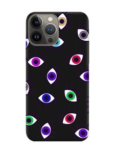 Матовий чорний чохол на Apple iPhone 13 Pro :: Різнокольорові очі (принт 336)