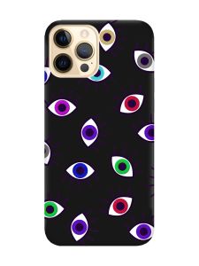 Матовий чорний чохол на Apple iPhone 12 Pro Max :: Різнокольорові очі (принт 336)