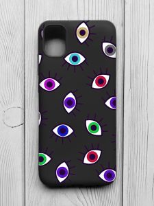 Матовий чорний чохол на Samsung Galaxy A04E/A042 :: Різнокольорові очі (принт 336)