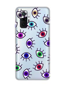 Прозорий чохол для Xiaomi Redmi Note 10 Pro/10 Pro Max :: Різнокольорові очі (принт 336)