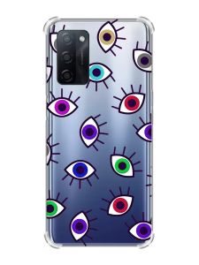 Чохол з потовщеними кутами на Oppo A55 :: Різнокольорові очі (принт 336)
