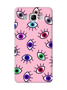 Матовий рожевий чохол на Samsung Galaxy J7(2016) J710 :: Різнокольорові очі (принт 336)