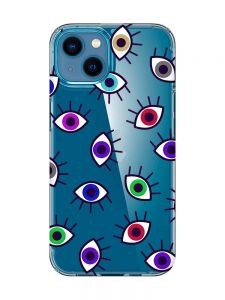 Прозорий чохол для iPhone 13 mini :: Різнокольорові очі (принт 336)
