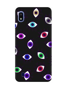 Матовий чорний чохол на Samsung Galaxy A10 (2019) A105 :: Різнокольорові очі (принт 336)