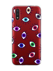 Прозорий чохол для Samsung Galaxy A01 :: Різнокольорові очі (принт 336)
