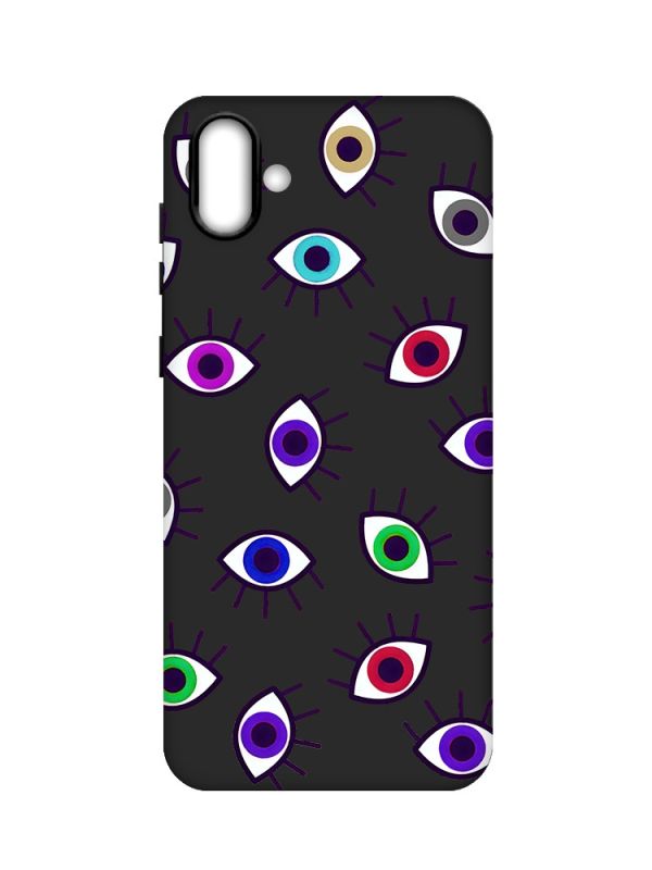 Матовий чорний чохол на Samsung Galaxy A04 :: Різнокольорові очі (принт 336)