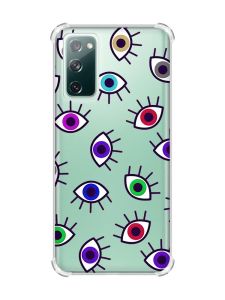 Чохол з потовщеними кутами на Galaxy S20 FE :: Різнокольорові очі (принт 336)