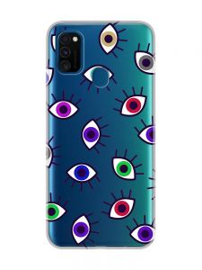 Прозорий чохол на Samsung Galaxy M30s/M21 :: Різнокольорові очі (принт 336)