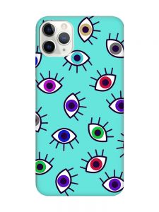 Матовий бірюзовий чохол на iPhone 11 Pro Max (6.5) :: Різнокольорові очі (принт 336)
