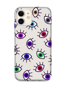 Прозорий чохол на iPhone 12 mini :: Різнокольорові очі (принт 336)