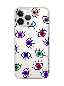 Чохол із потовщеними кутами на iPhone 14 Pro :: Різнокольорові очі (принт 336)