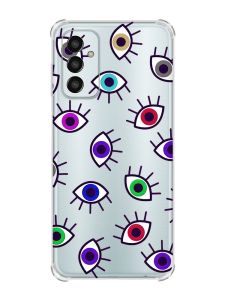 Чохол із потовщеними кутами на Samsung Galaxy M13 4G :: Різнокольорові очі (принт 336)