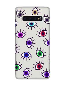 Прозорий чохол на Samsung Galaxy S10 :: Різнокольорові очі (принт 336)