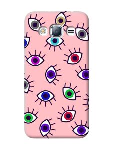 Матовий рожевий чохол на Samsung Galaxy J3 / J310 :: Різнокольорові очі (принт 336)