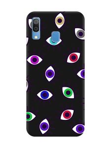 Матовий чорний чохол на Samsung Galaxy A30 (2019) / A20 (2019) :: Різнокольорові очі (принт 336)