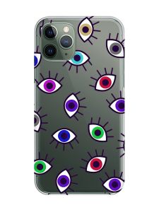 Прозорий чохол на iPhone 12 / 12 Pro :: Різнокольорові очі (принт 336)