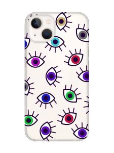 Прозорий чохол із захистом камери на iPhone 14 Plus :: Різнокольорові очі (принт 336)