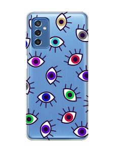 Прозорий чохол на Samsung Galaxy M52 :: Різнокольорові очі (принт 336)