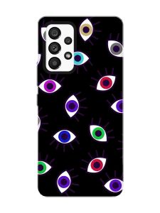 Матовий чорний чохол на Samsung Galaxy A53 4G/5G :: Різнокольорові очі (принт 336)