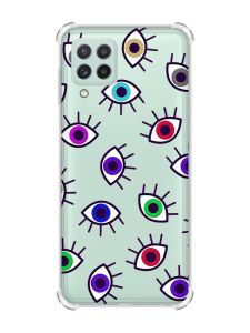 Чохол з потовщеними кутами на Samsung Galaxy M32/A22/M22 4G :: Різнокольорові очі (принт 336)