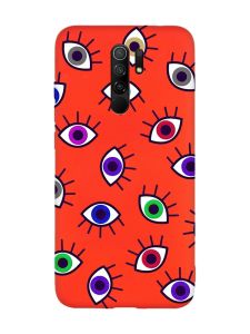 Матовий червоний чохол на Xiaomi Redmi Note 8 Pro :: Різнокольорові очі (принт 336)