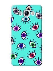 Матовий бірюзовий чохол на Samsung Galaxy J7(2016) J710 :: Різнокольорові очі (принт 336)