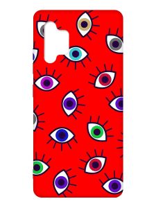 Матовий червоний чохол на Samsung Galaxy A32 :: Різнокольорові очі (принт 336)
