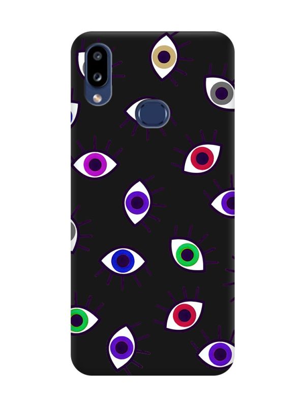 Матовий чорний чохол на Samsung Galaxy A10ѕ A107 :: Різнокольорові очі (принт 336)