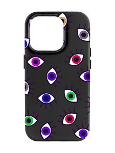 Матовий чорний чохол на Apple iPhone 14 Pro Max :: Різнокольорові очі (принт 336)