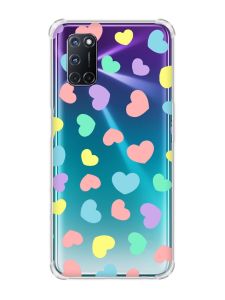 Чохол з потовщеними кутами на Oppo A52/A72/A92 :: Різнокольорові сердечка (принт 335)