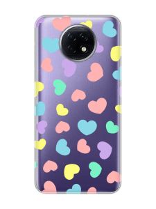 Прозорий чохол на Xiaomi Redmi Note 9T/Redmi Note 9 5G :: Різнокольорові сердечка (принт 335)