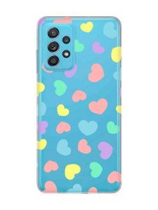 Прозорий чохол на Samsung Galaxy A52 :: Різнокольорові сердечка (принт 335)