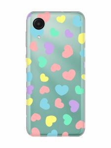 Прозорий чохол на Samsung Galaxy A03 Core / A032 :: Різнокольорові сердечка (принт 335)