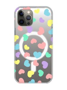 Магнітний чохол на iPhone 12 Pro Max із підтримкою MagSafe :: Різнокольорові сердечка (принт 335)