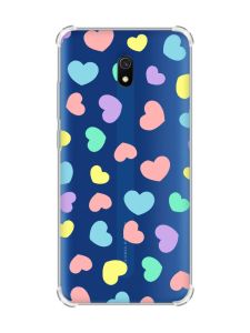 Чохол з потовщеними кутами на Xiaomi Redmi 8A :: Різнокольорові сердечка (принт 335)