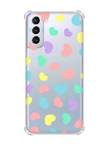 Чохол з потовщеними кутами на Samsung Galaxy S21 (G991) :: Різнокольорові сердечка (принт 335)