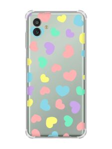 Чохол з потовщеними кутами на Samsung Galaxy M13 5G :: Різнокольорові сердечка (принт 335)