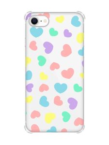 Чохол з потовщеними кутами на iPhone 7/ 7s/ 8/ 8s :: Різнокольорові сердечка (принт 335)