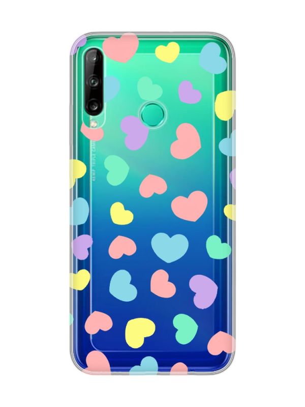 Прозорий чохол для Huawei P40 lite E / Y7p  :: Різнокольорові сердечка (принт 335)