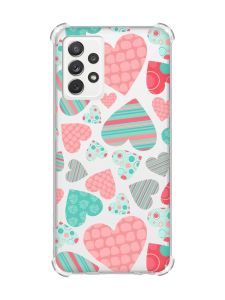 Чохол з потовщеними кутами на Samsung Galaxy A72 :: Різнокольорові сердечка (принт 334)