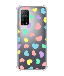 Чохол з потовщеними кутами для Xiaomi Mi 10T/Mi 10T Pro :: Різнокольорові сердечка (принт 335)
