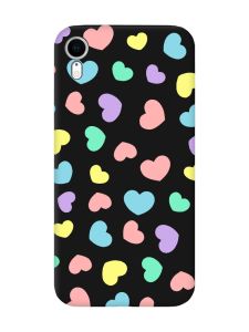 Матовий чорний чохол на Apple iPhone XR :: Різнокольорові сердечка (принт 335)