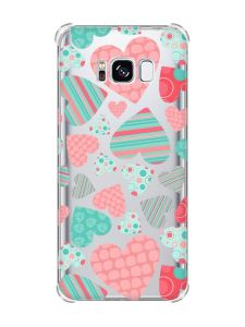 Чохол з потовщеними кутами на Samsung Galaxy S8 :: Різнокольорові сердечка (принт 334)