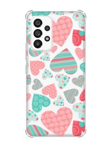 Чохол з потовщеними кутами на Samsung Galaxy A53 :: Різнокольорові сердечка (принт 334)