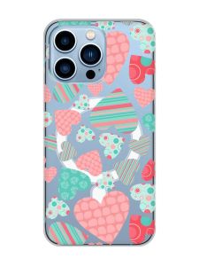 Магнітний чохол на iPhone 13 Pro Max із підтримкою MagSafe :: Різнокольорові сердечка (принт 334)