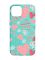 Матовий бірюзовий чохол на Apple iPhone 14 :: Різнокольорові сердечка (принт 334)